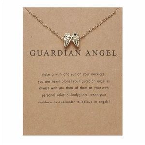 Gold Guardian Angel Wings Necklace